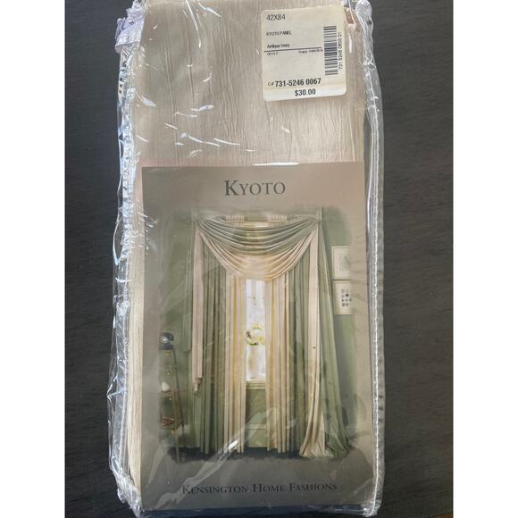 NIP Kensington Home Fashions Kyoto Panel Antique Ivory 42" Wide 84" Long - Picture 1 of 3
